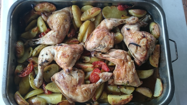 Asado en horno de leña